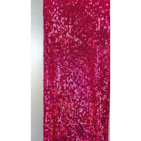 Rachel Zoe Pink Glitter Sequin High Waist Straight Leg Pull On Pants Size S - Picture 7 of 9